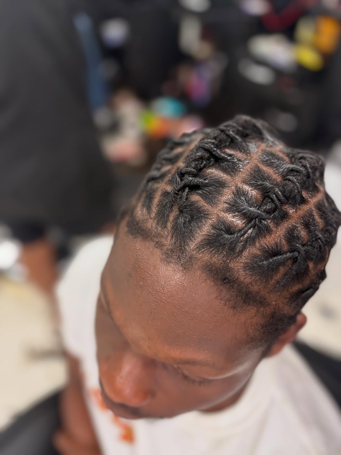 Top view of dread sections arranged in a geometric pattern.
