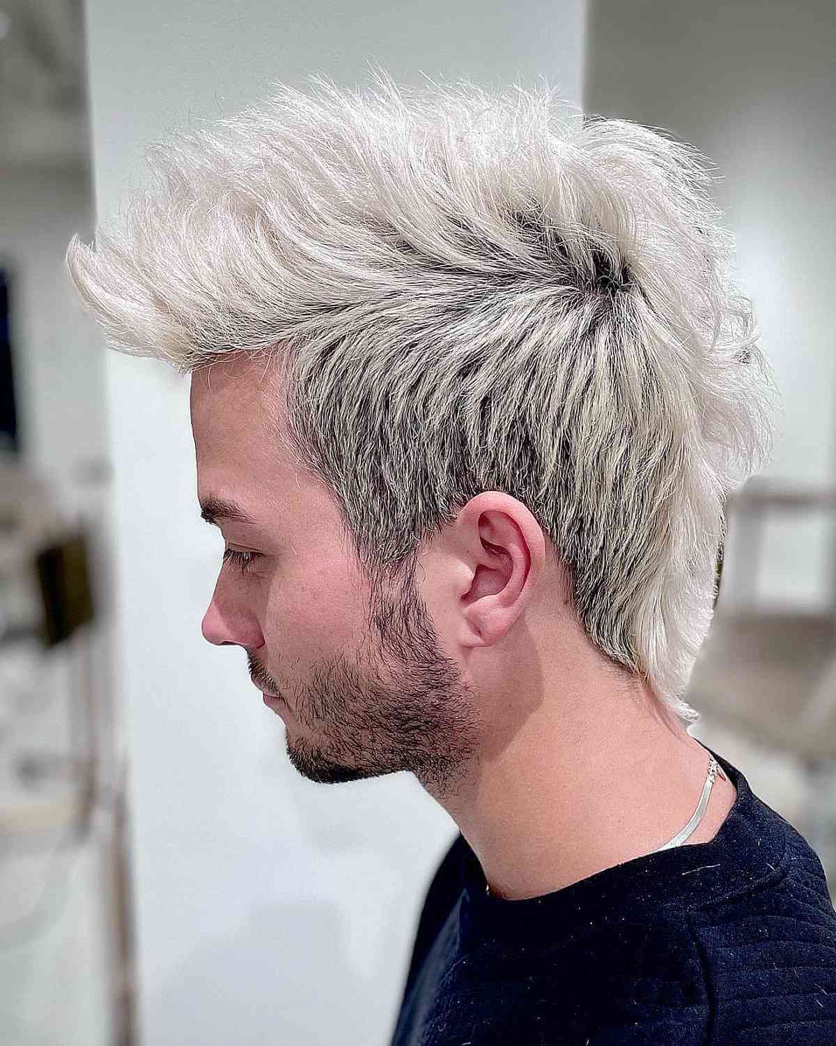 Platinum mohawk with faded sides